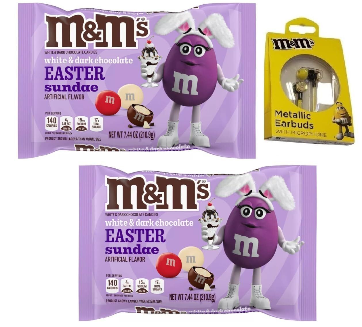 Limited Edition M&Ms Candy and Earbuds Bundle (Easter Sundae)