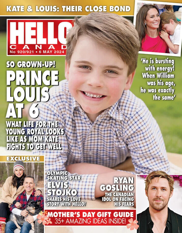 Hello Canada Magazine Prince Louis 6 #920/1 NEW May.2024 Ryan Gosling Stojko