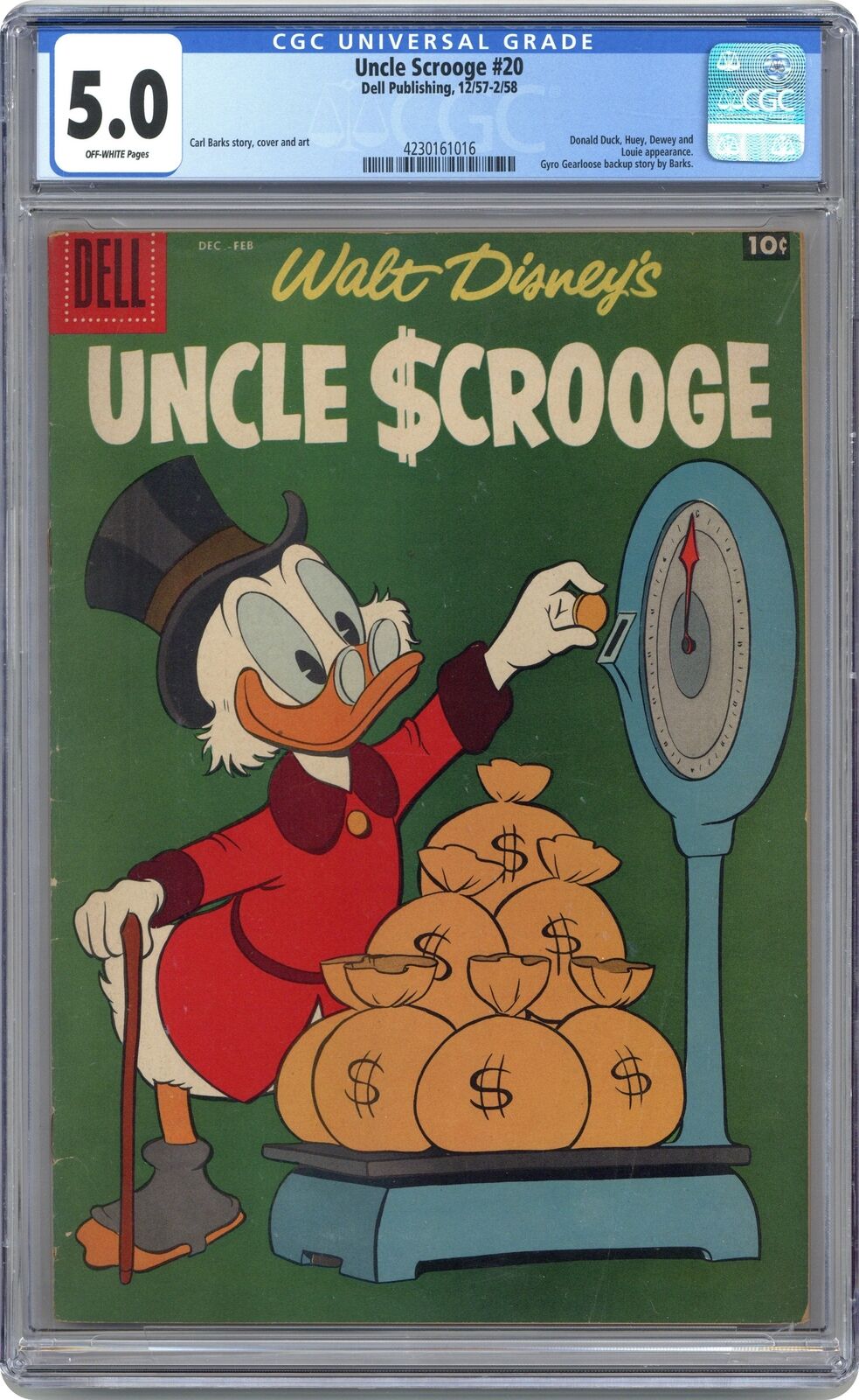 Uncle Scrooge #20 CGC 5.0 1958 4230161016