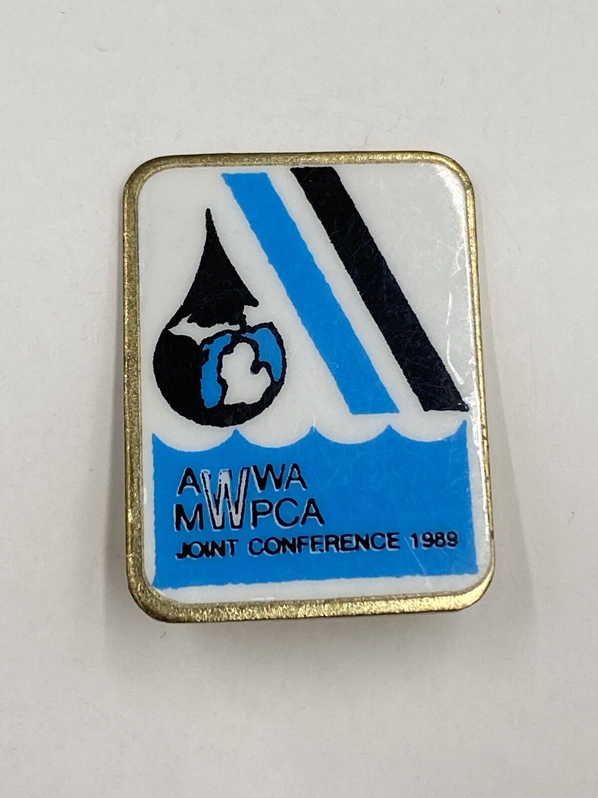 Vintage AWWA MWPCA Joint Conference 1989 Lapel Pin Brooch