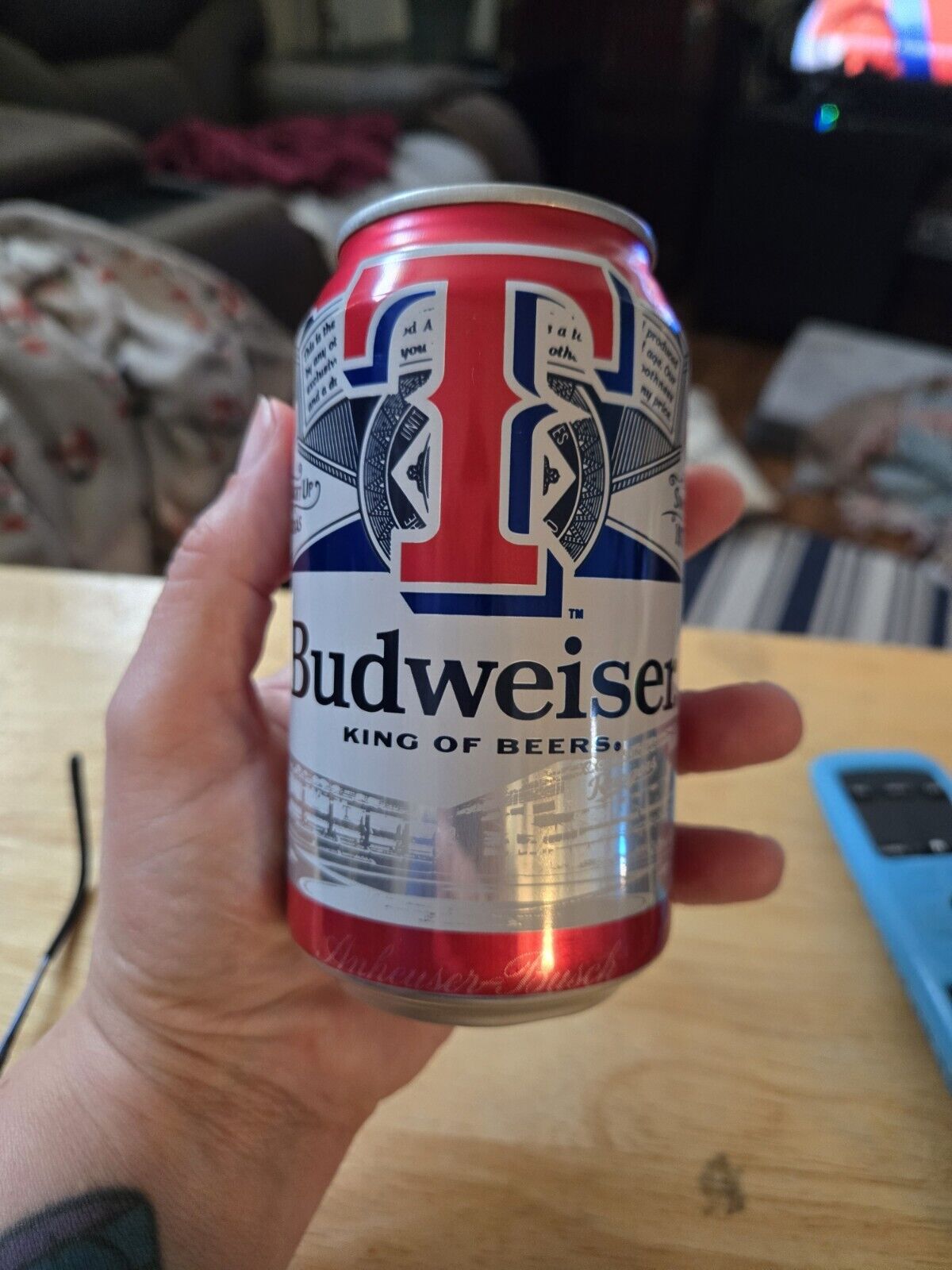 Texas Rangers MLB baseball  Empty Beer Can Budweiser