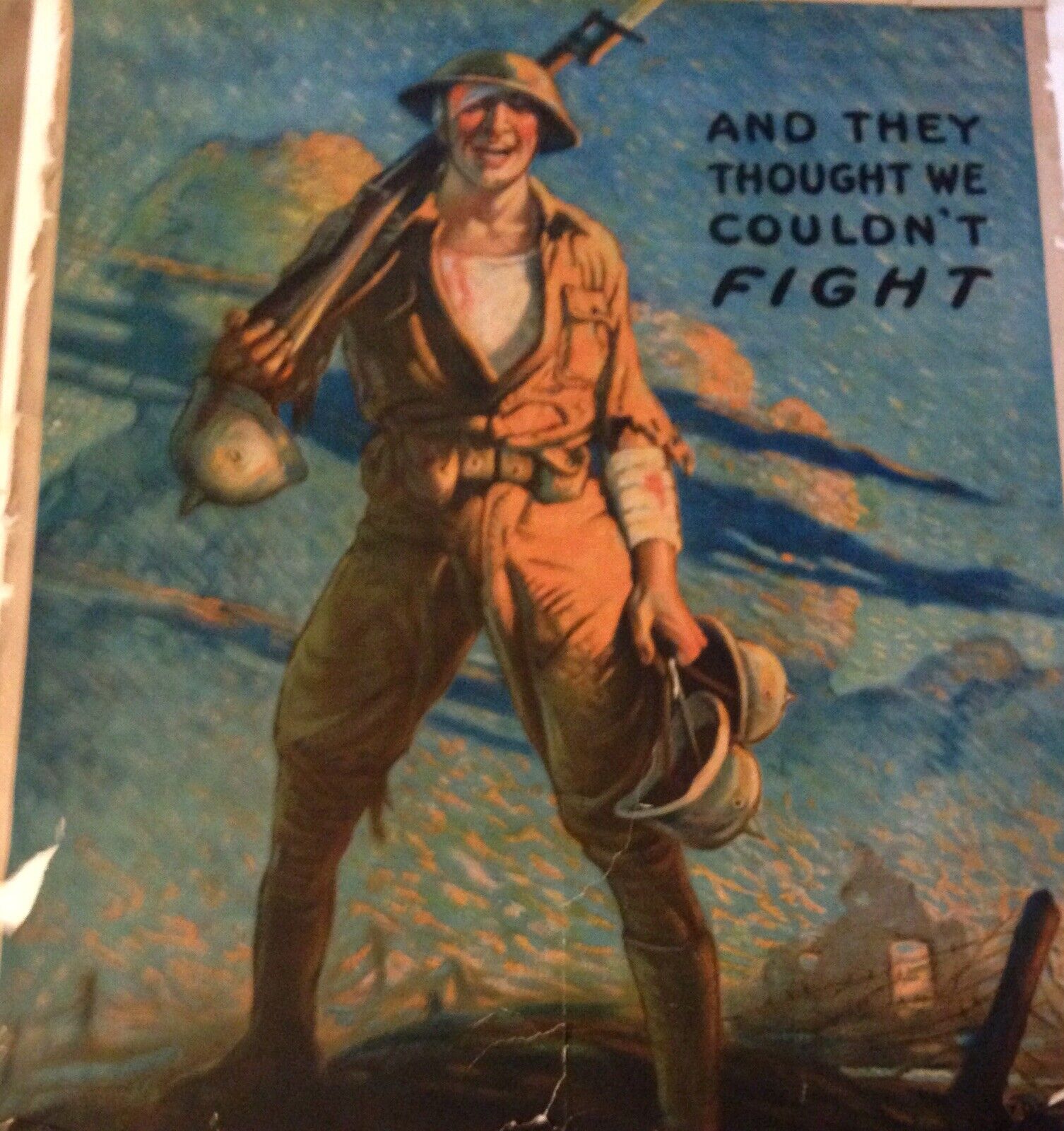 WW1 Orginal 102 Yrs Old Original Poster “And They Said We Couldn’t Fight”