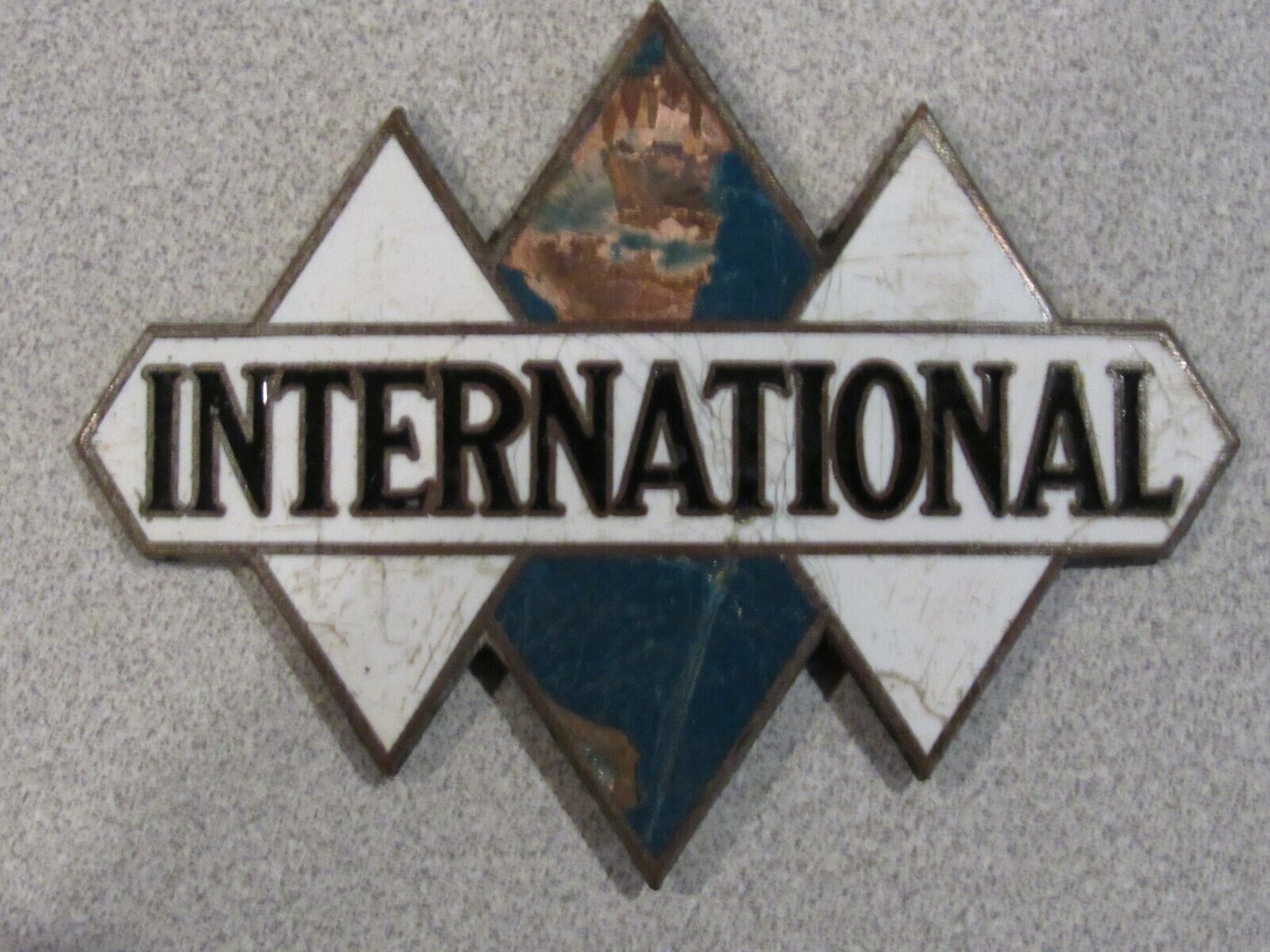 Vintage 1930\'s International IH Radiator Badge Enamel Trim Emblem Rare Original