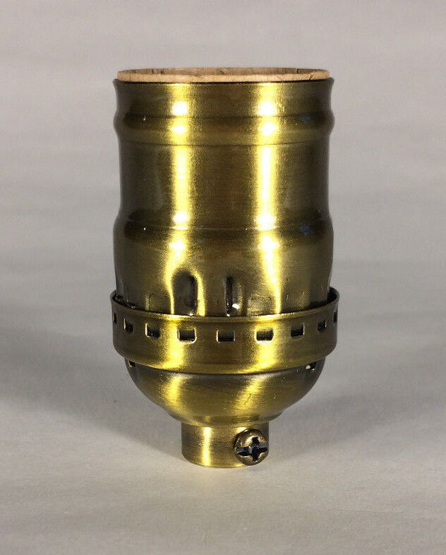 New Antique Brass Short Keyless Lamp Socket Early Electric Industrial Style 291A