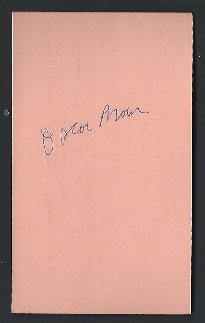 Oscar Brown 3x5 Index Card Autograph Signed Braves