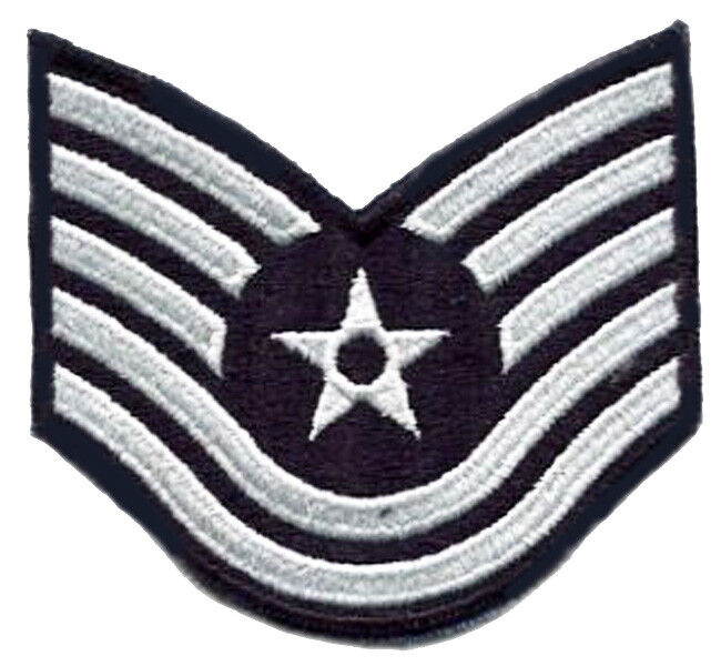 One (1) Pair of US Air Force Dress Blue Technical Sergeant Rank Chevron Patches
