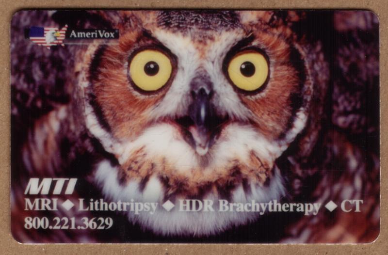 MTI Owl Photo: MRI - Lithotripsy - HDR Brachytherapy - CT. PROOF Phone Card