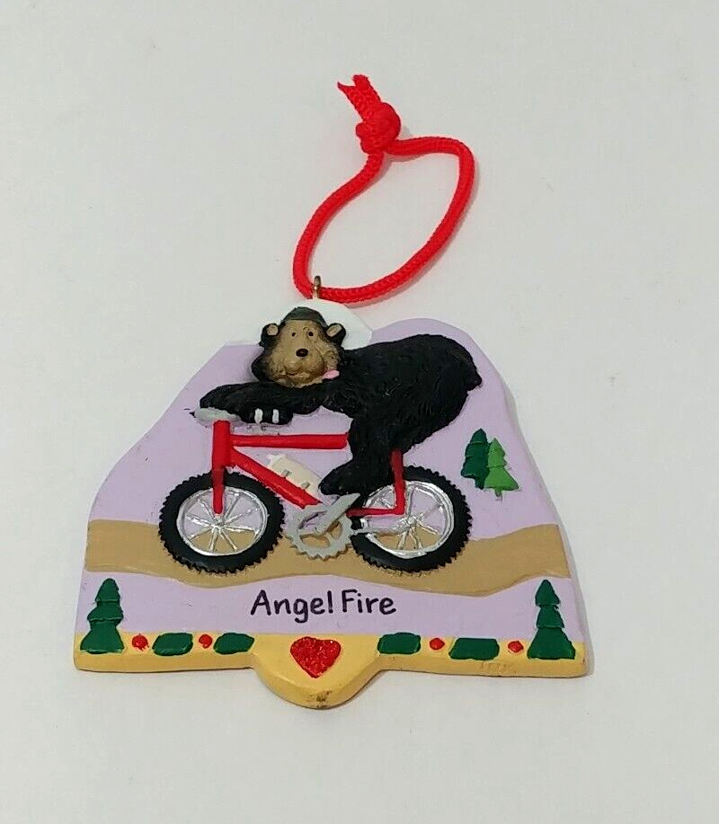 Mtn Biking Bear Rubber Ornament Peggy Kupper Angel Fire  