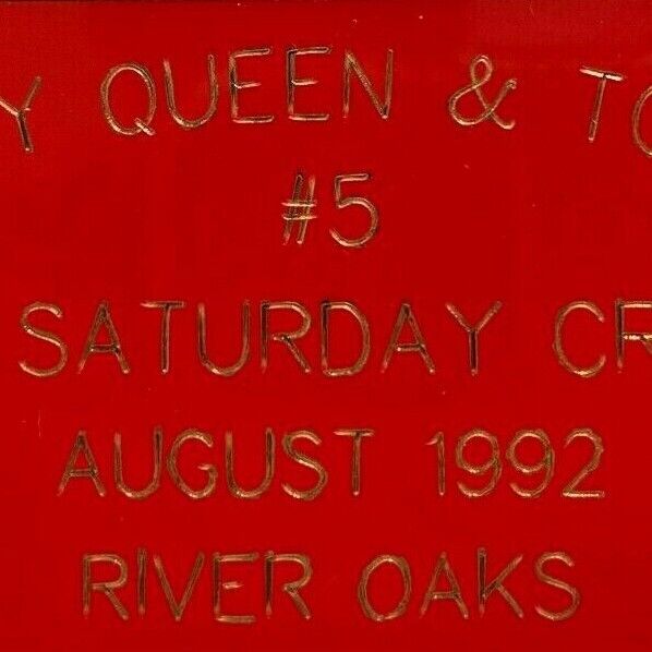 1992 Dairy Queen TCSRA Cruise Rod Rodster Car Show Meet River Oaks Texas Plate 5