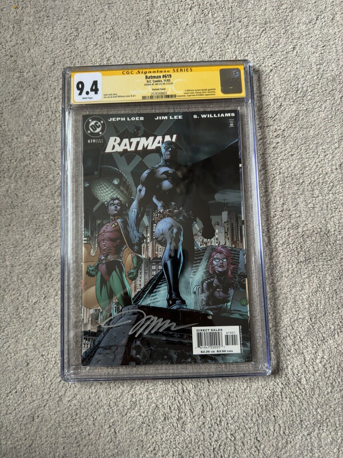 Batman #619 CGC 9.4 Signed Jim Lee