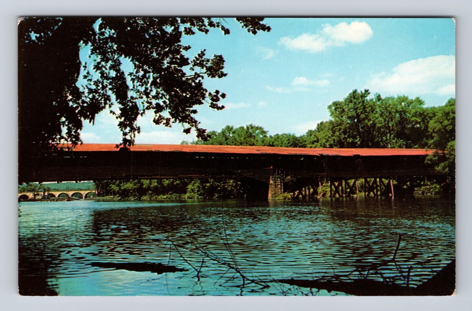 Berks County PA- Pennsylvania, Douglasville Bridge, Antique, Vintage Postcard