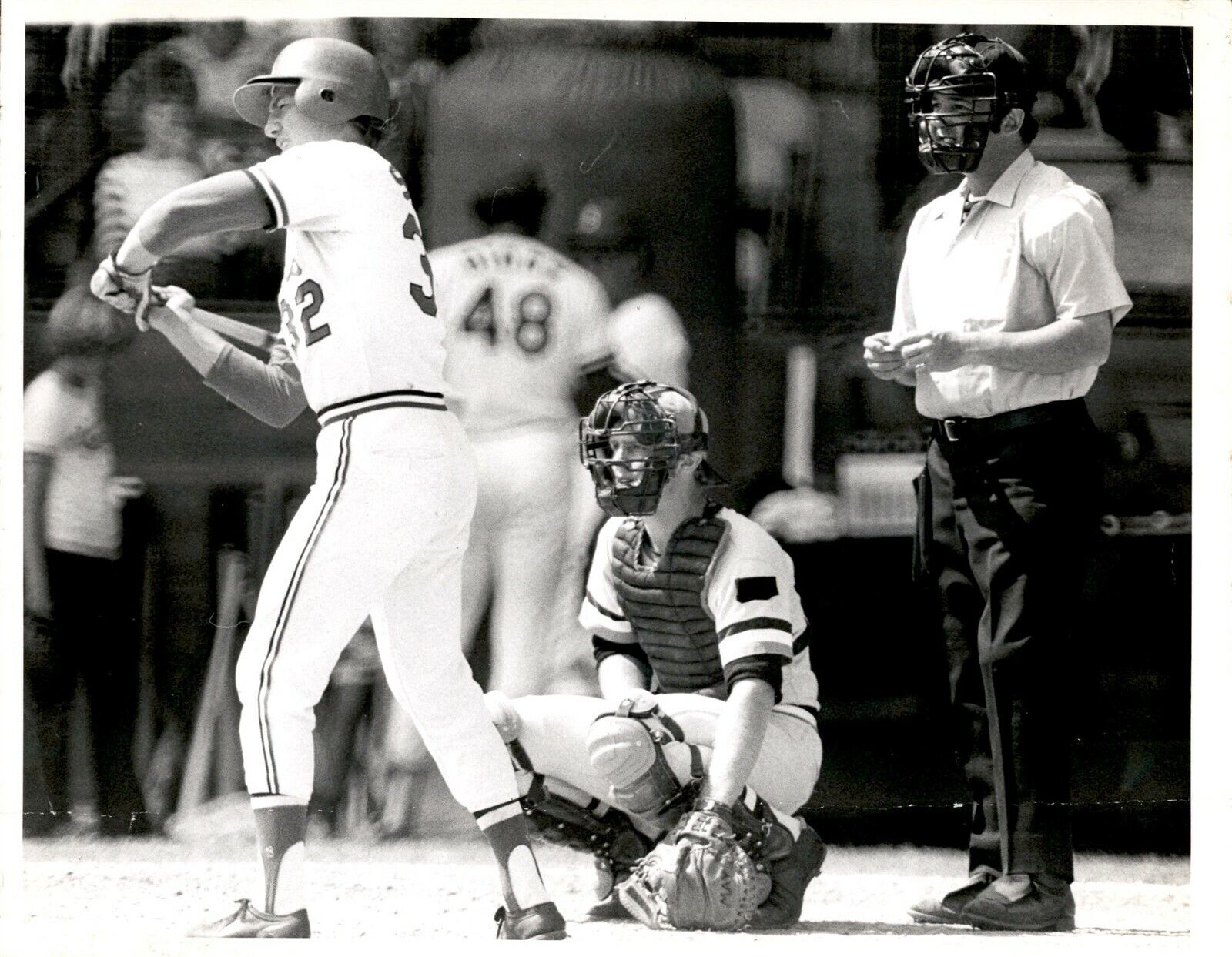 LG917 1973 Original Fraser Hale Photo MILT MAY Pirates TED SIZEMORE Cardinals