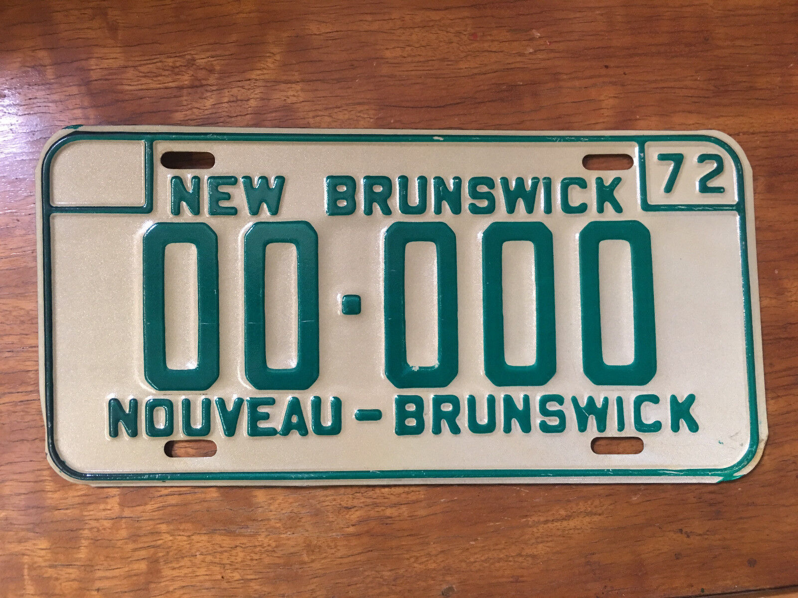 Original 1972 New Brunswick License Plate from 20th Century-Fox Archives