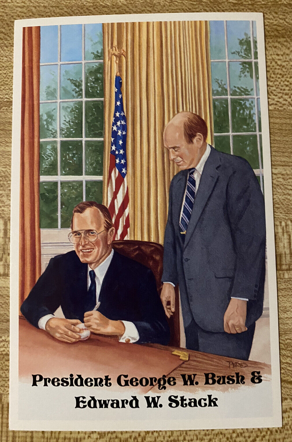 1989 President George W H Bush Perez Steele Postcard