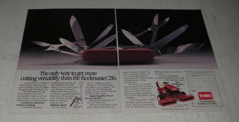 1988 Toro Reelmaster 216 Mower Ad - Cutting Versatility