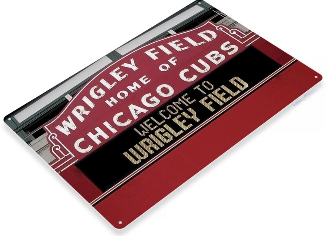 CHICAGO CUBS WRIGLEY FIELD TIN SIGN WORLD SERIES CHAMPIONS CURSE ST LOUIS BORING