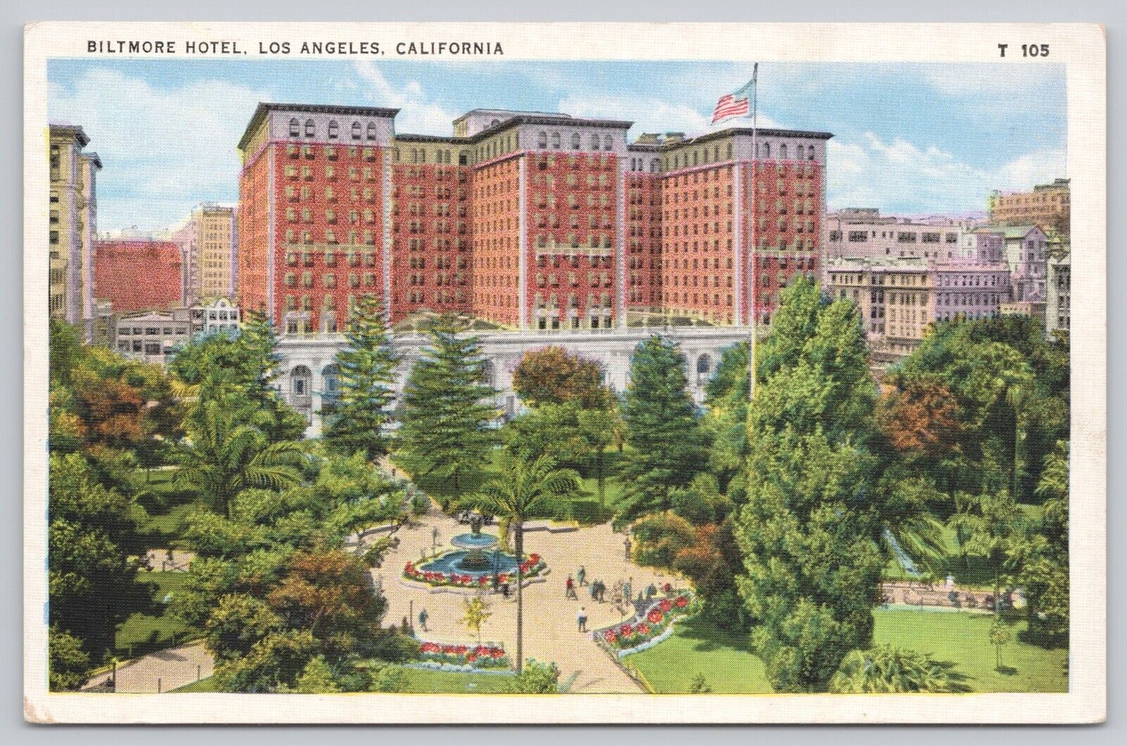 Biltmore Hotel Los Angeles California Vintage White Border Postcard