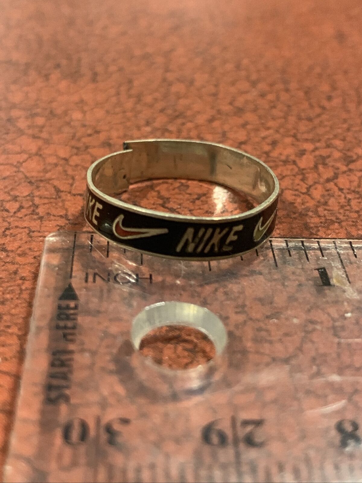 Vintage 1970’s Signed 925 Sterling Silver Enamel Rare Nike Promo Ring Band AS IS