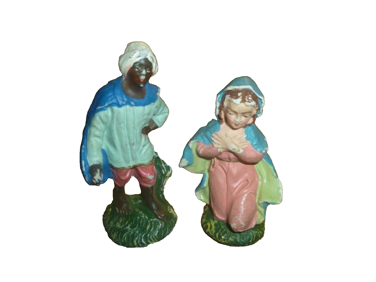 Vintage 2 piece Nativity Italy Hand Painted Christmas Figurine