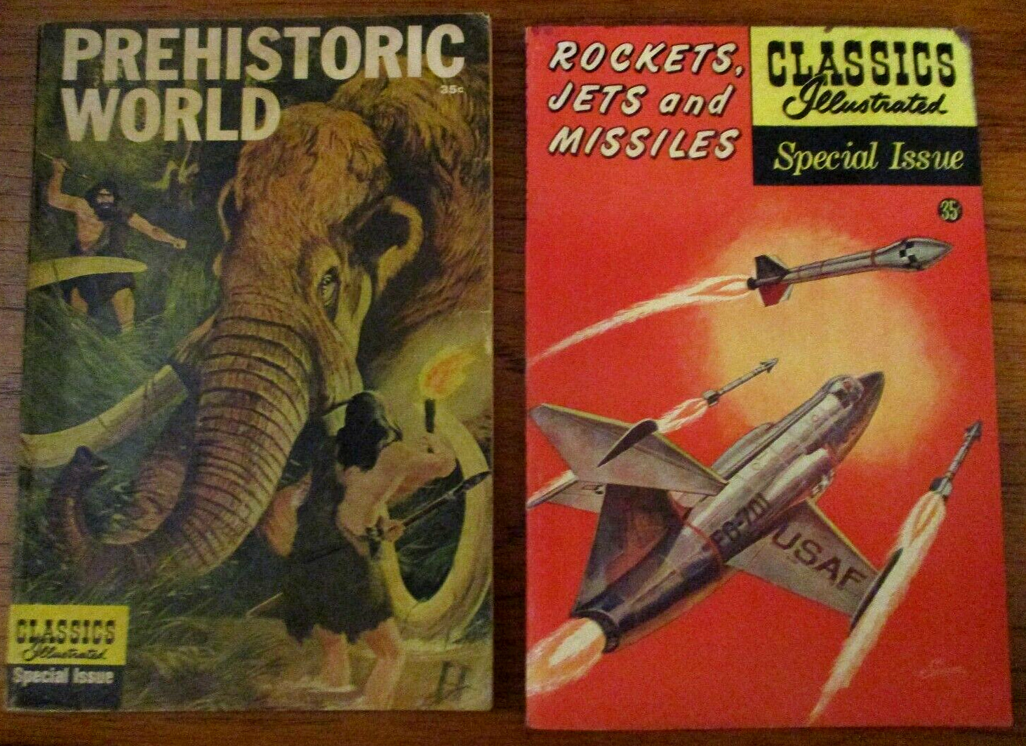 1950's CLASSICS ILLUSTRATED COMICS SPECIAL ED 2 Prehistoric World Rockets Jets