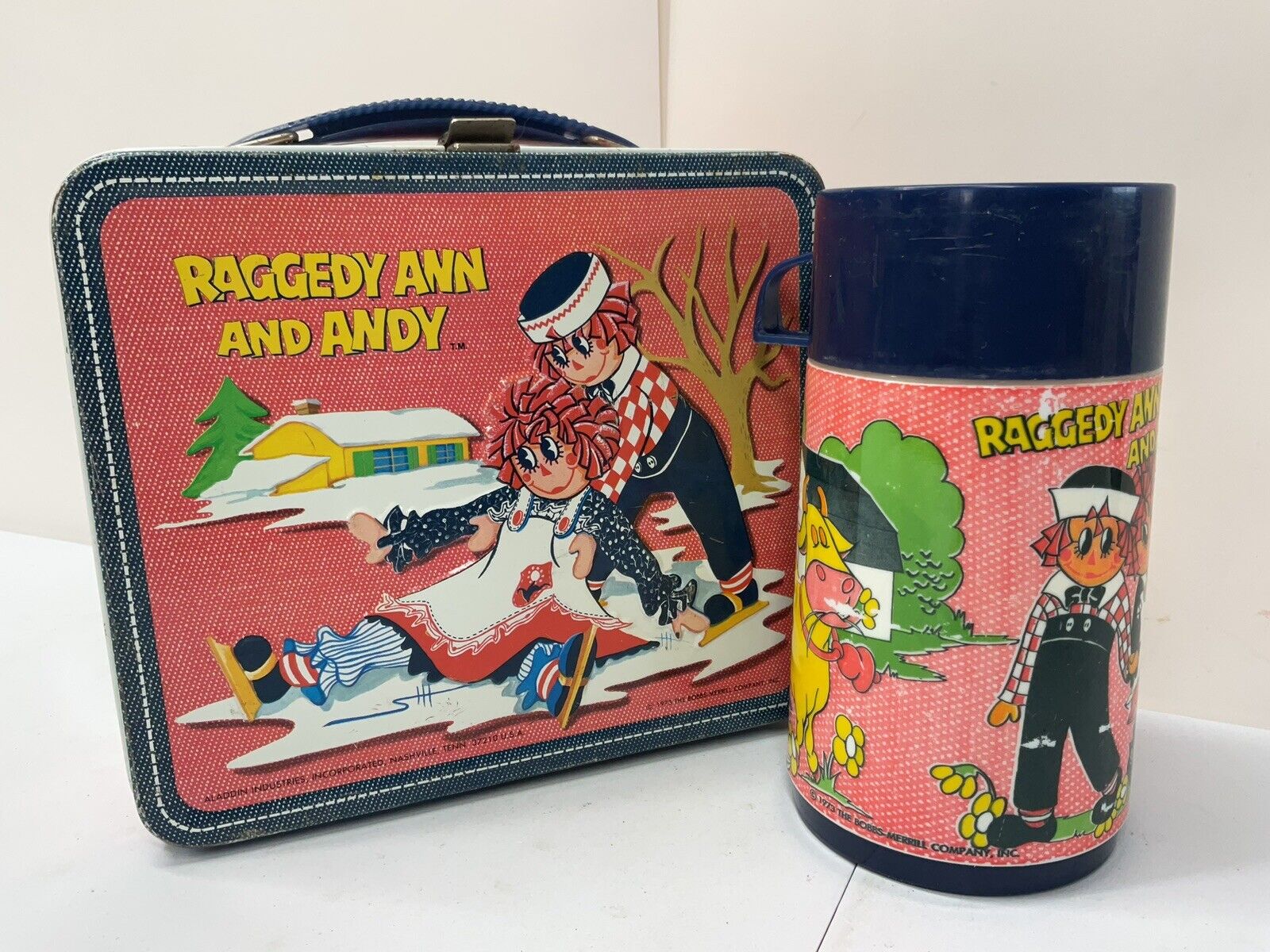 VINTAGE RAGGEDY ANN AND ANDY LUNCHBOX AND THERMOS