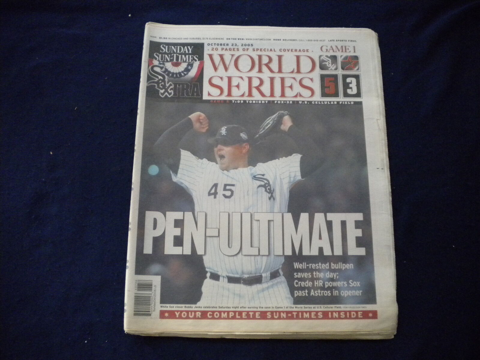 2005 OCTOBER 23 CHICAGO SUN-TIMES NEWSPAPER - WORLD SERIES GAME 1 - NP 5952