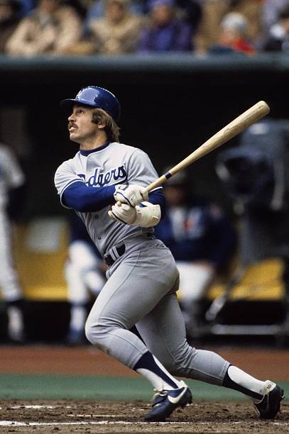Ron Cey Of The Los Angeles Dodgers Bats 1980s Old Baseball Photo