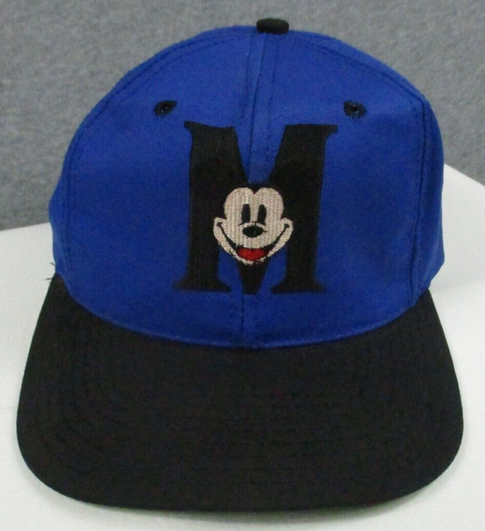 Vintage Mickey Mouse Cap Black 1990s SNAPBACK Hat by Walt Disney MADE USA
