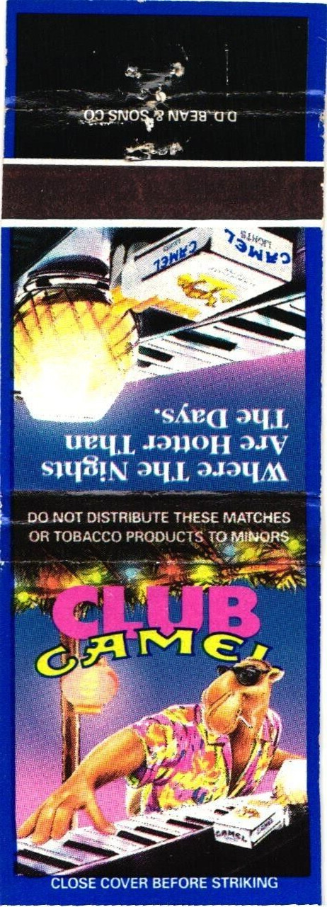 Club Camel, Where The Nights Hotter Than Days Cigarettes Vintage Matchbook Cover