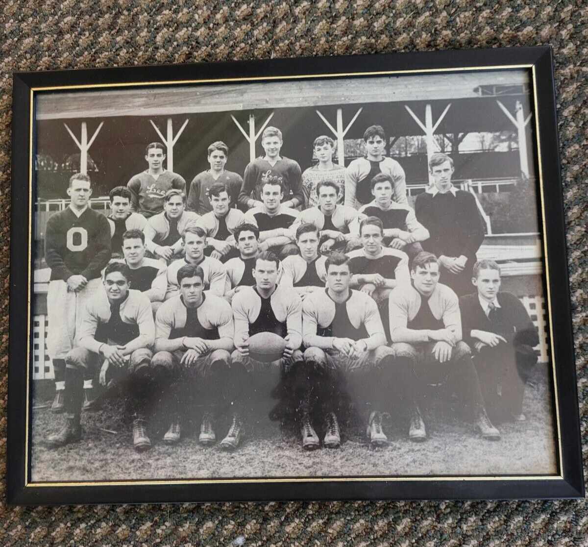 Vintage Antique Football Framed Photograph High School Team Staunton Virginia