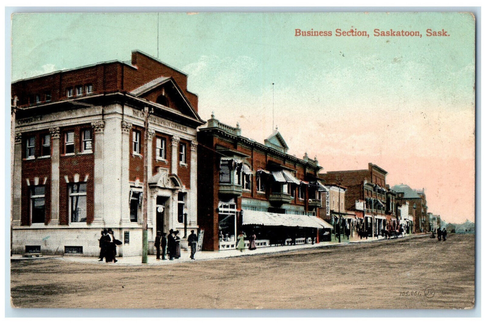 c1910 Business Section Saskatoon Saskatchewan Canada Antique Posted Postcard