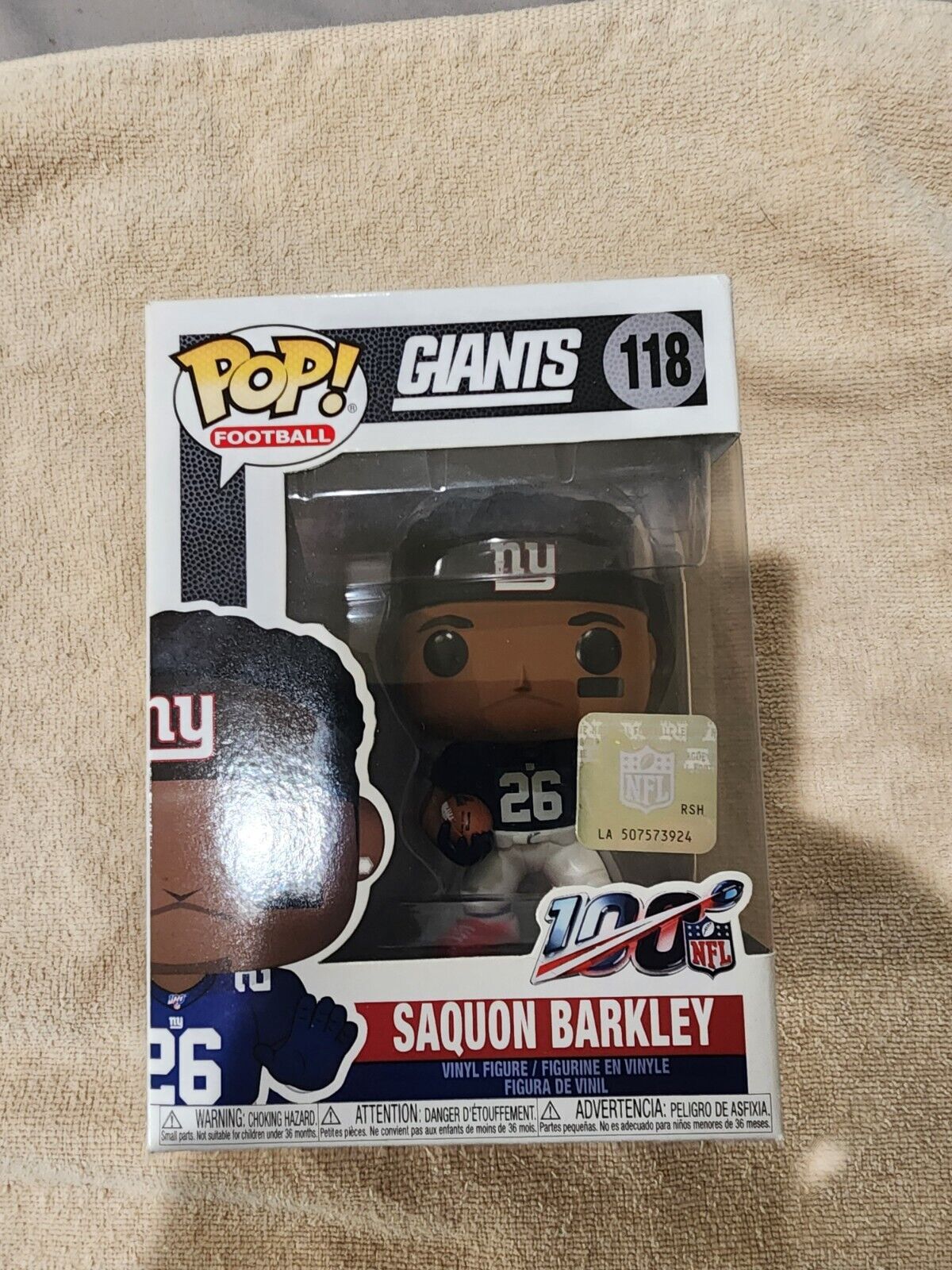 Funko POP NFL Football SAQUON BARKLEY New York Giants MINT w PROTECTOR