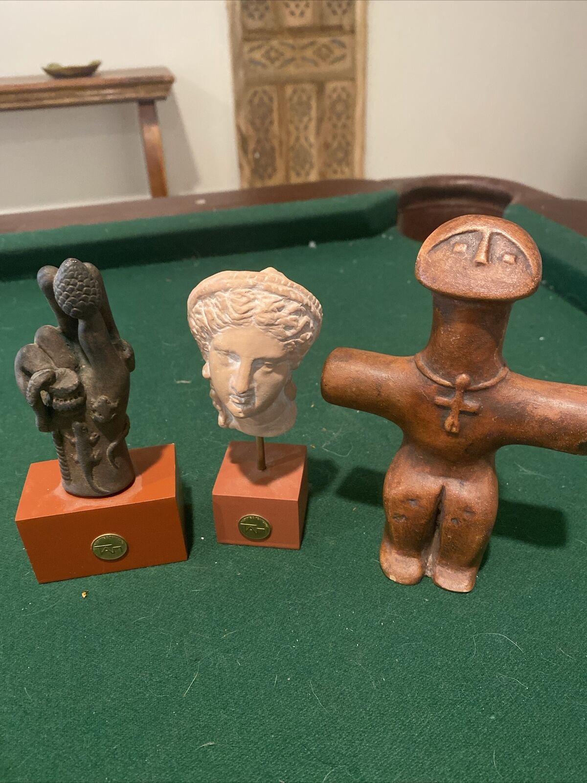 Ancient Greek museum replica statues. Set Of 3. Made and purchased In Greece