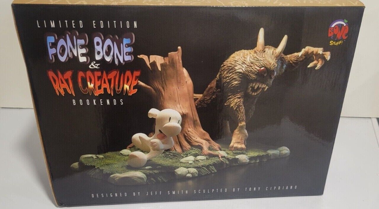 Limited Edition Fone Bone & Rat Creature Bookends 447/500 Jeff Smith Bone Comic