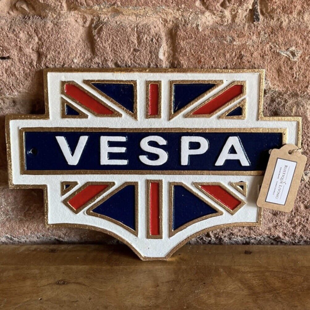 Vespa Garage Wall Sign - Man Cave / Garage Sign - Not Enamel Sign - Cast Iron