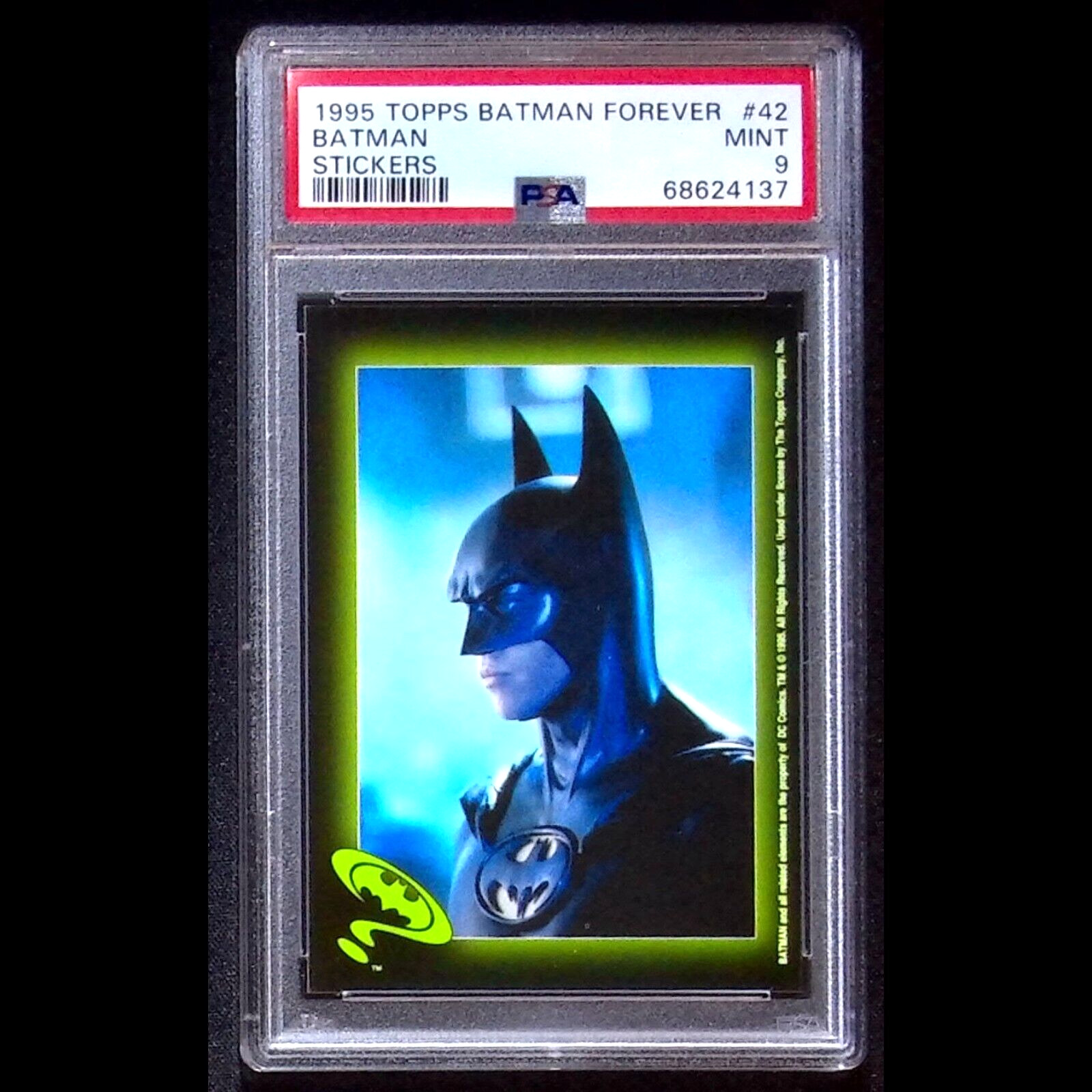 1995 Topps Batman Forever #42 - Batman - Stickers - PSA 9