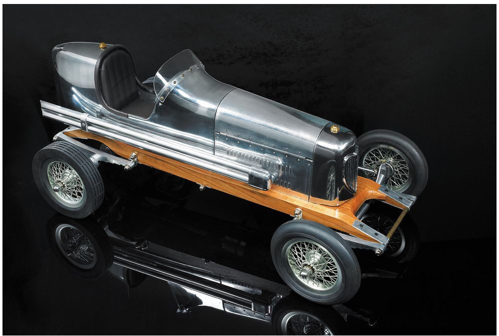 Bantam Midget Model Spindizzy Racecar Tether Car ~ Silver 1930s Vintage Replica
