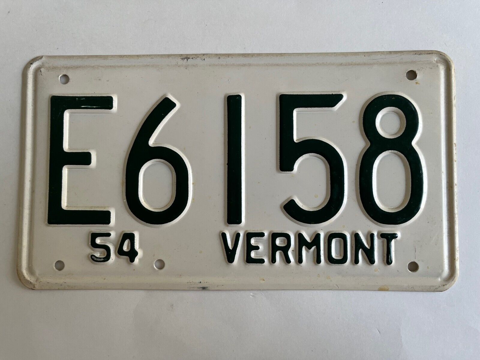 1954 Vermont License Plate Very Good Condition 100% All Original NICE
