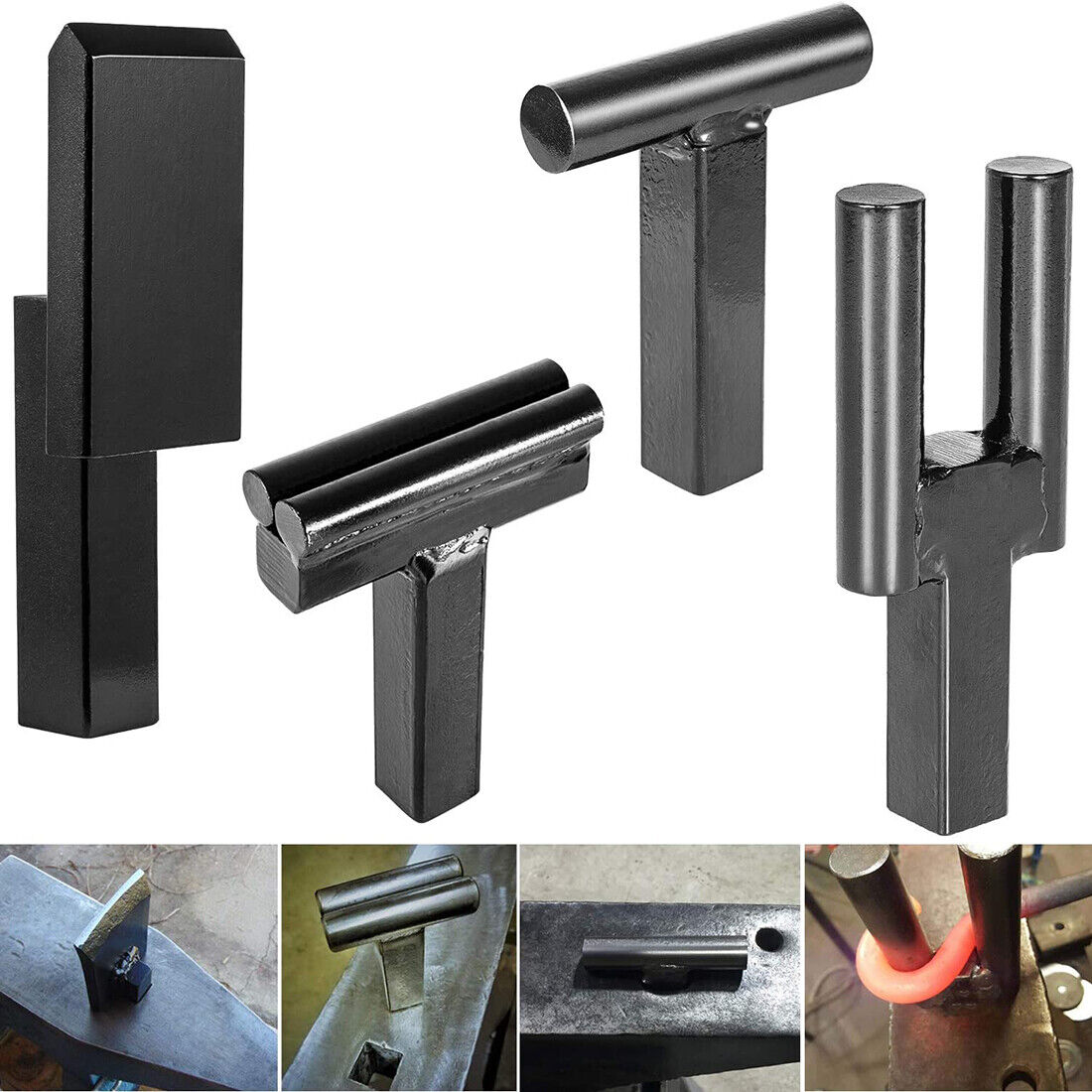 1 Inch Blacksmith Anvil Hardy Tool Set – Hot Cut, Creasing Stake, Fuller, Fork