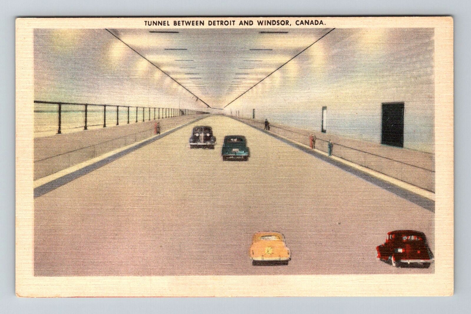 Detroit MI-Michigan, Tunnel Between Detroit and Canada Vintage Souvenir Postcard