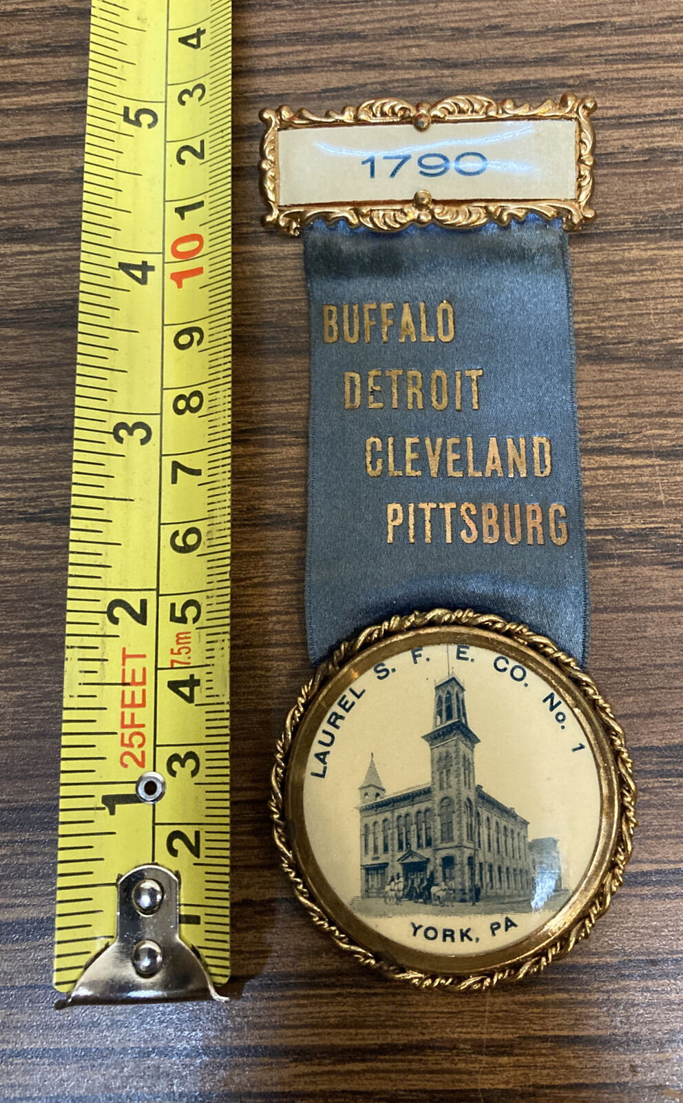 Buffalo Detroit Cleveland Pittsburgh Laurel S. F. E. CO. #1 York PA Ribbon 1896