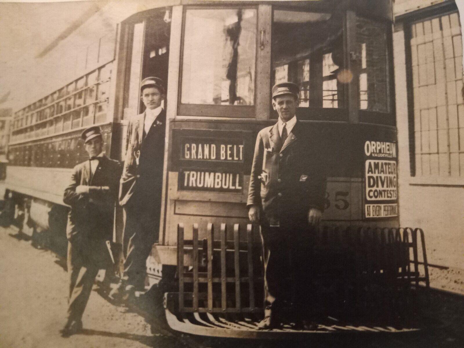c1920 RPPC TRUMBULL Streetcar Detroit Tigers Navin Field Orpheum Vaudeville