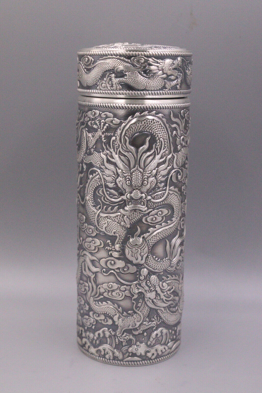 Pure 999 Silver Water Cup Fine Silver Inner Container Zodiac Dragon Vacuum Cup  