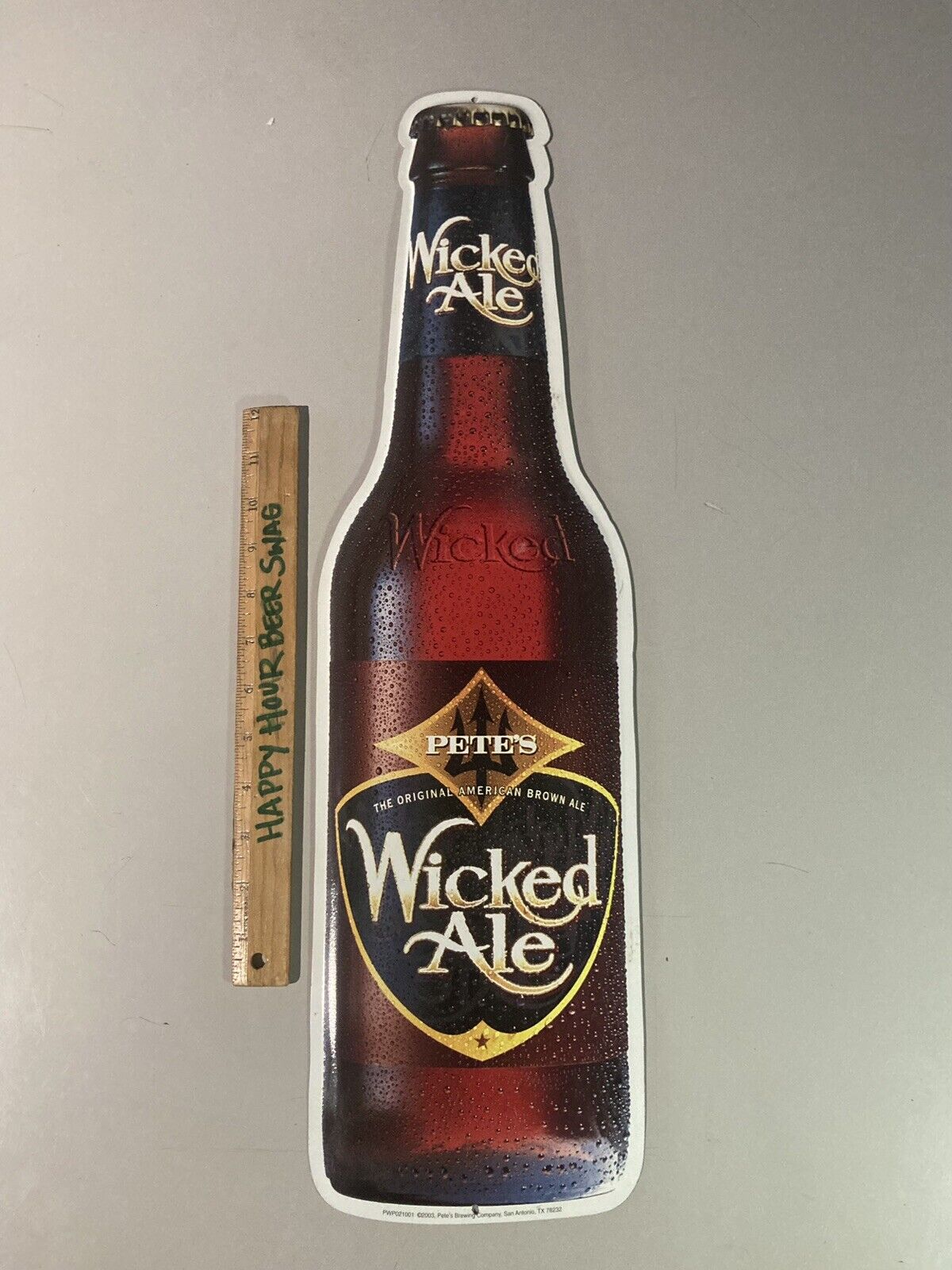 🔥 Pete’s Wicked Ale Metal beer Tin Craft Bar Sign Bottle Lot