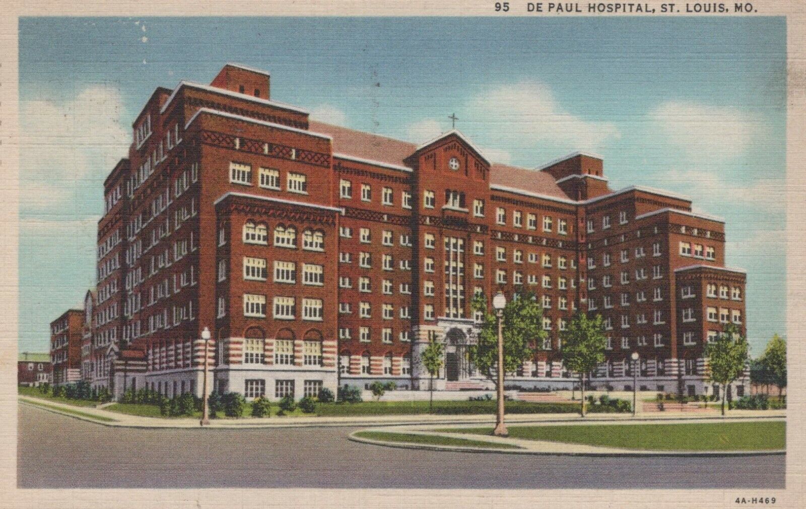 De Paul Hospital St. Louis Missouri Posted Vintage Linen Post Card
