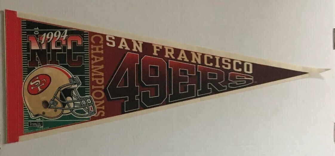 Vintage 1994 San Francisco 49ers NFC Champions Super Bowl NFL Felt Pennant
