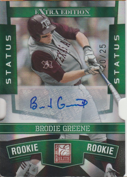 Brodie Greene 2010 Panini Donruss Elite Extra Edition RC autograph auto card /25