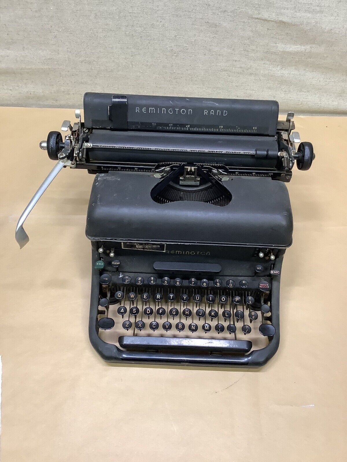 1940’s Remington Rand Typewriter KMC Deluxe Quiet Model No. 17 Vintage As Is