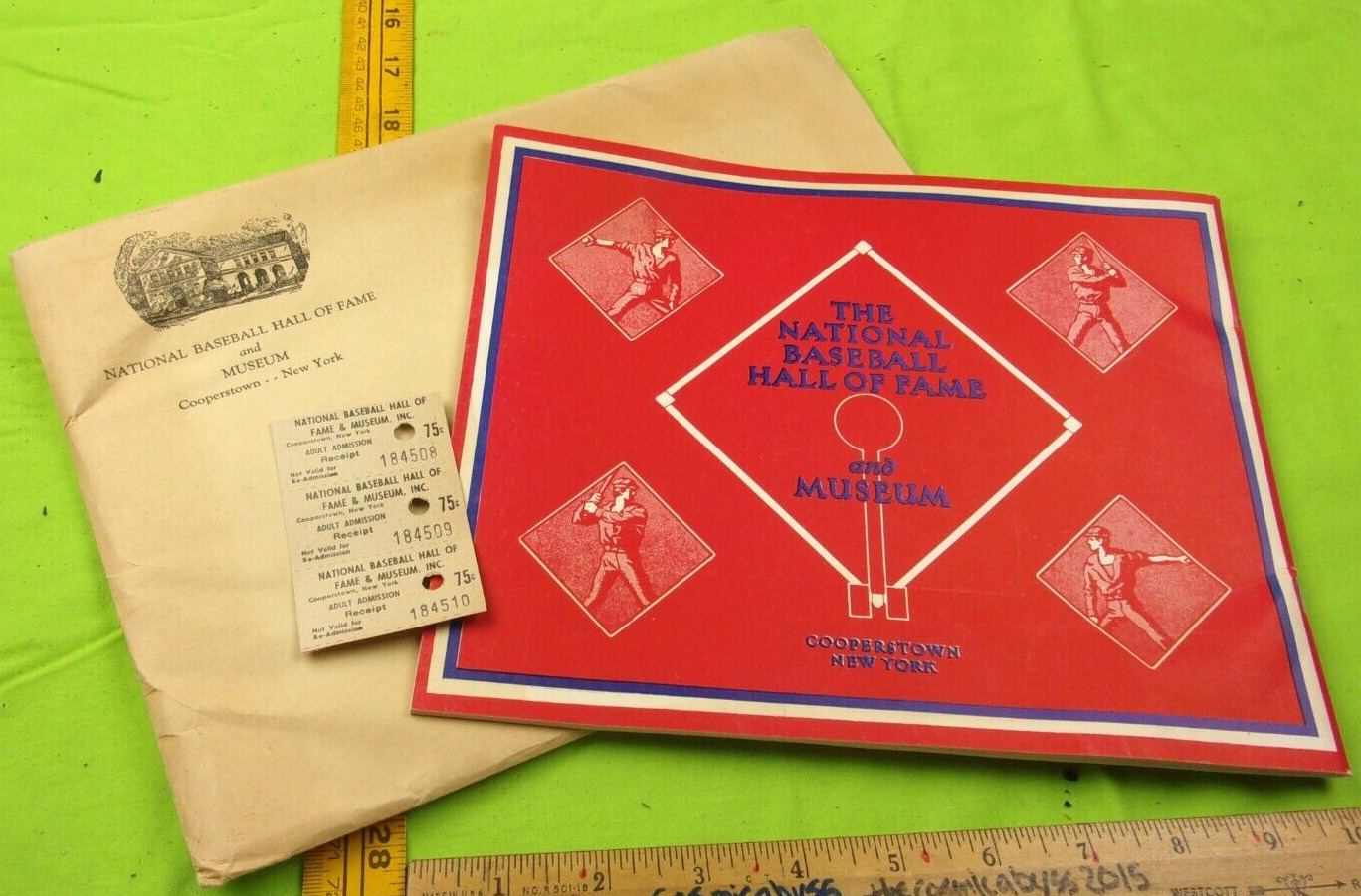 National Baseball Hall of Fame program w/ ticket in envelope 1956 Cooperstown