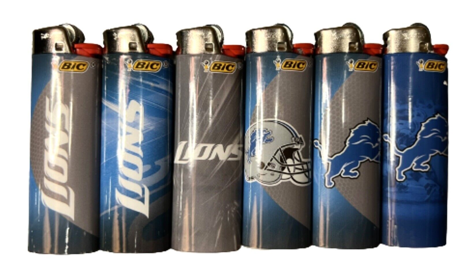 Non Functional 6 Detroit Lions Bic lighters Lions￼